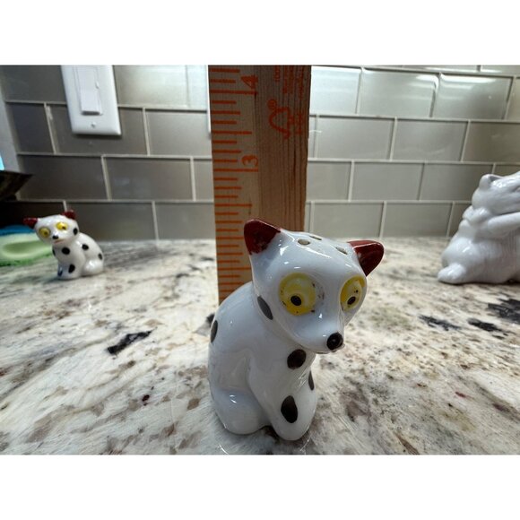 VTG MCM  1950s Japan Dalmation Dog S&P Shakers Yellow Eyes Ceramic kitschy Read - Picture 8 of 12